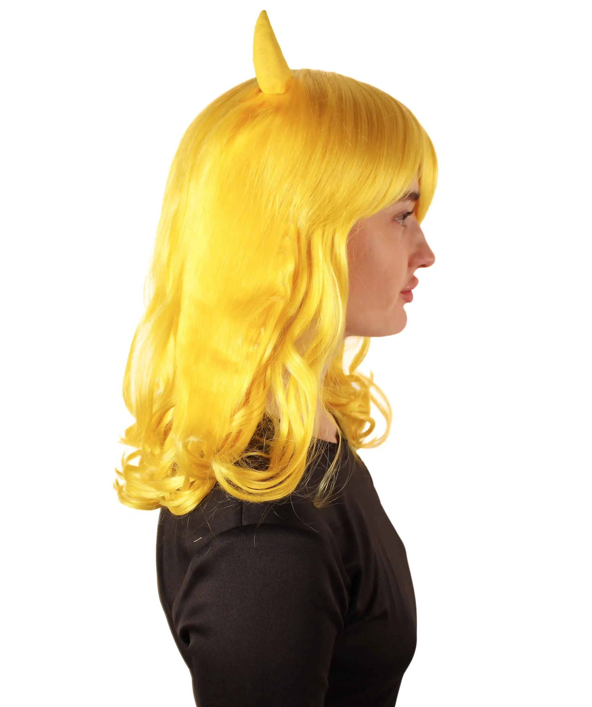 Adult Women's Anime Wavy Demon Wig with Horns | Multiple Color Options