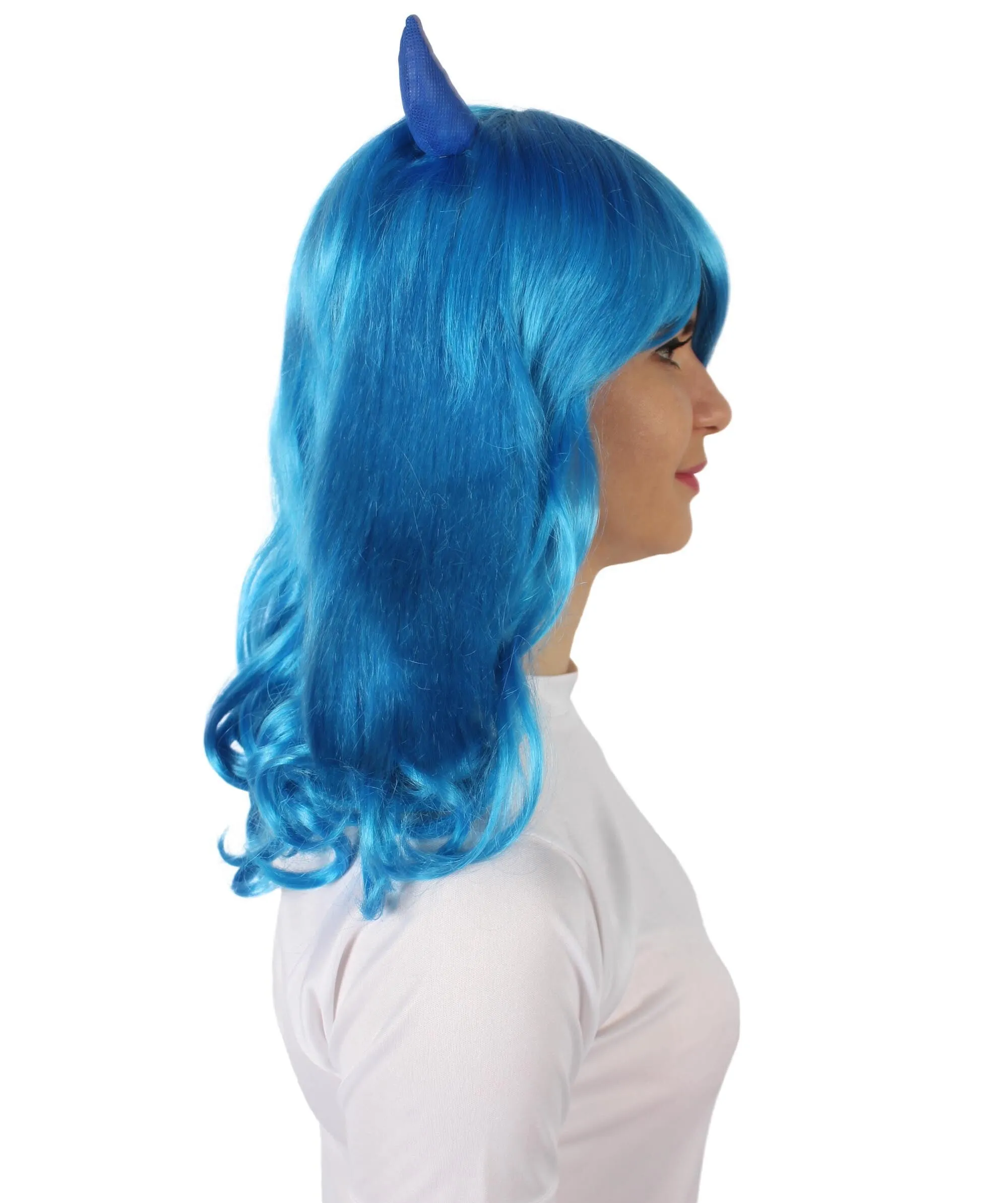 Adult Women's Anime Wavy Demon Wig with Horns | Multiple Color Options