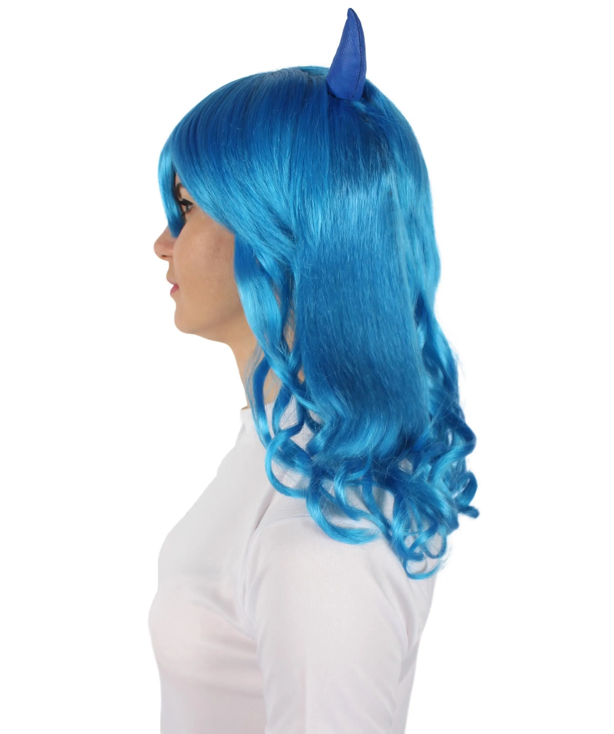 Adult Women's Anime Wavy Demon Wig with Horns | Multiple Color Options