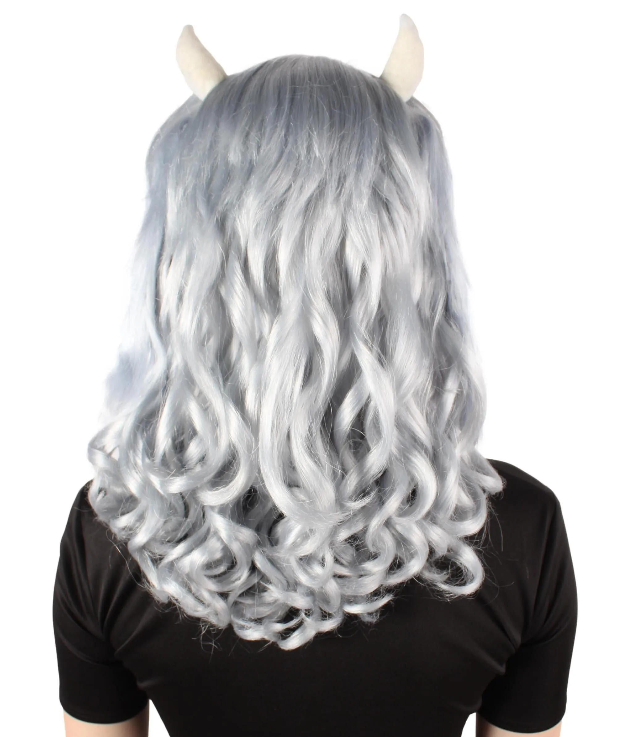 Adult Women's Anime Wavy Demon Wig with Horns | Multiple Color Options