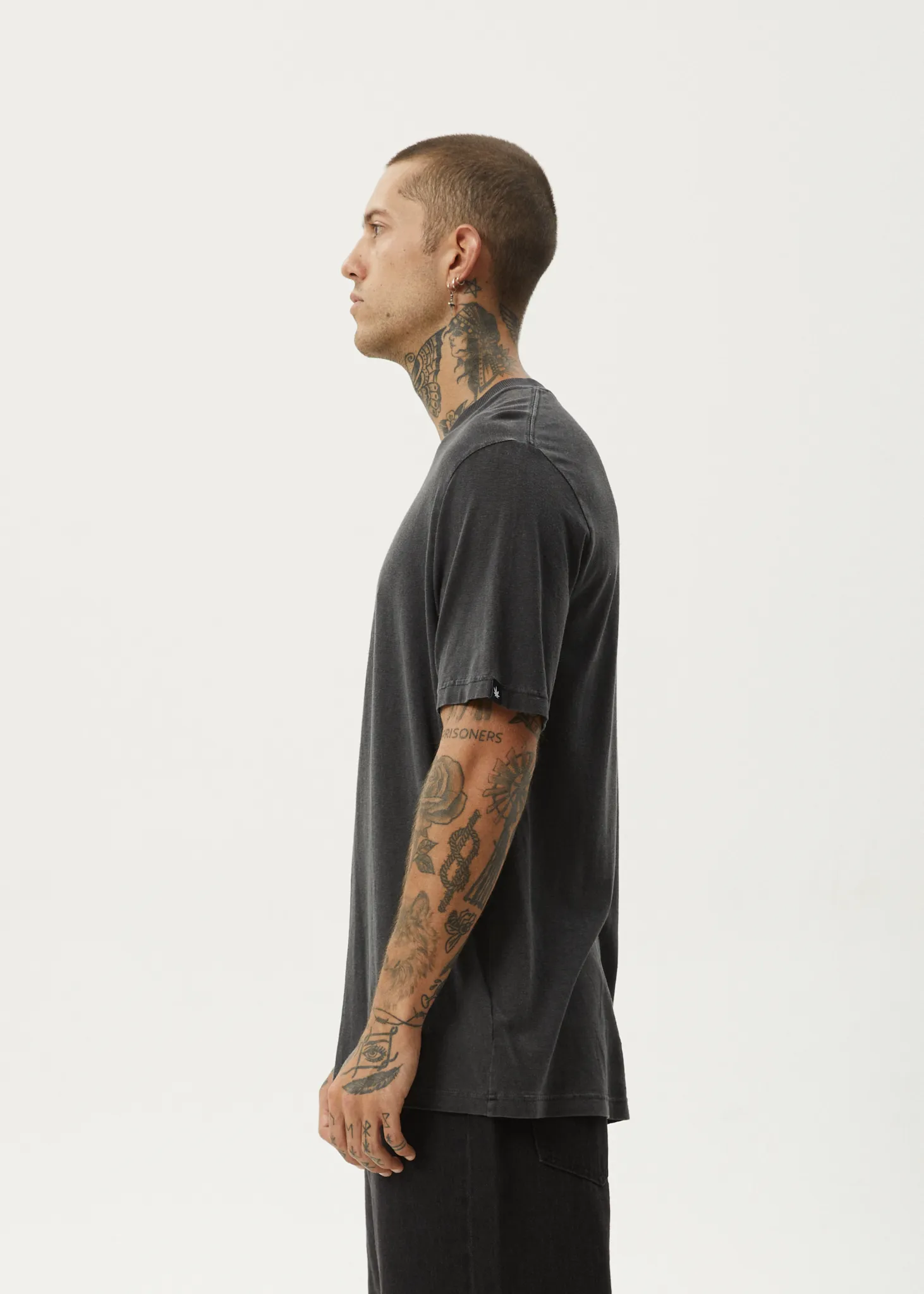 AFENDS Mens Classic - Retro Fit Tee - Stone Black