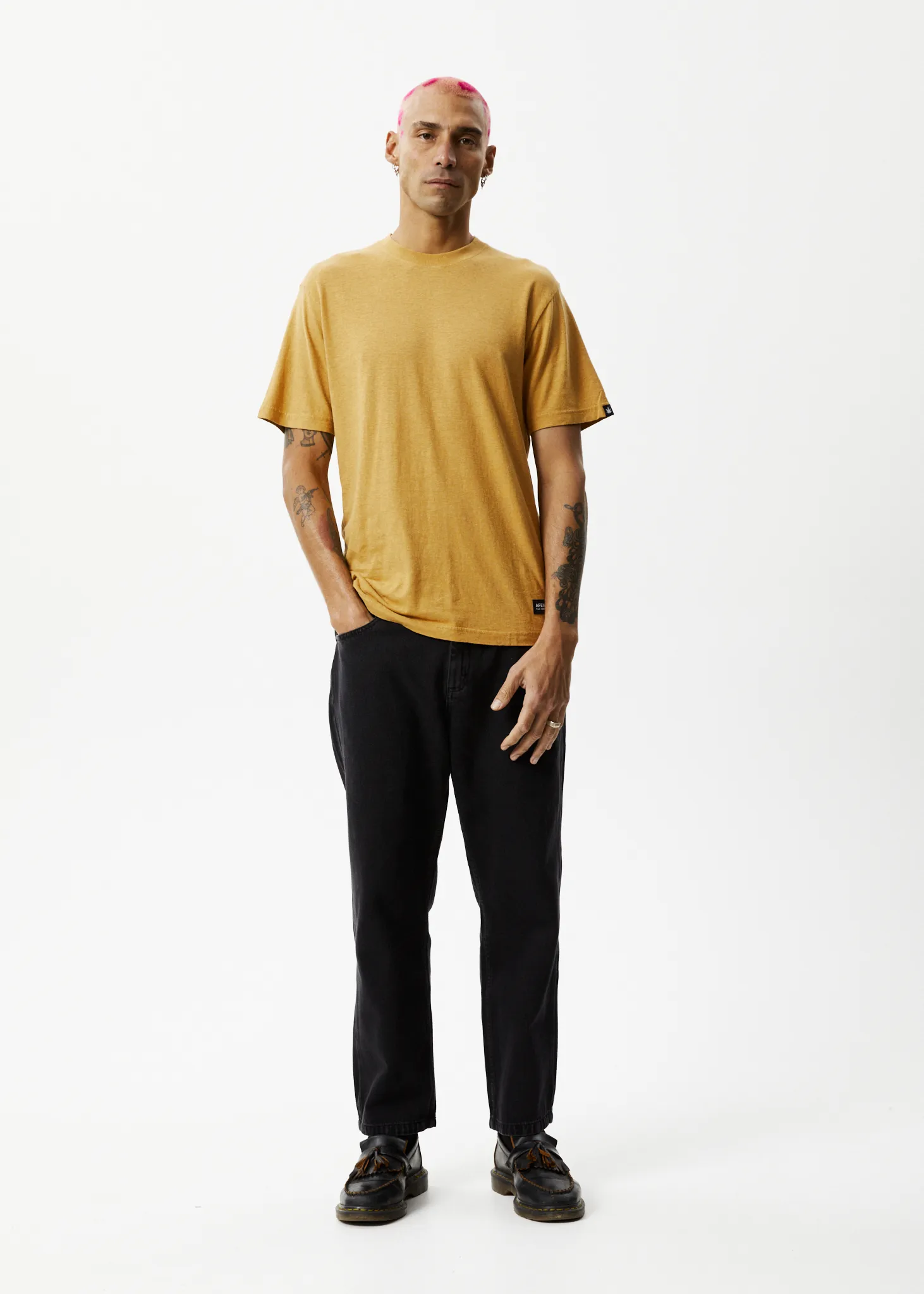 AFENDS Mens Classic - Retro Tee - Mustard