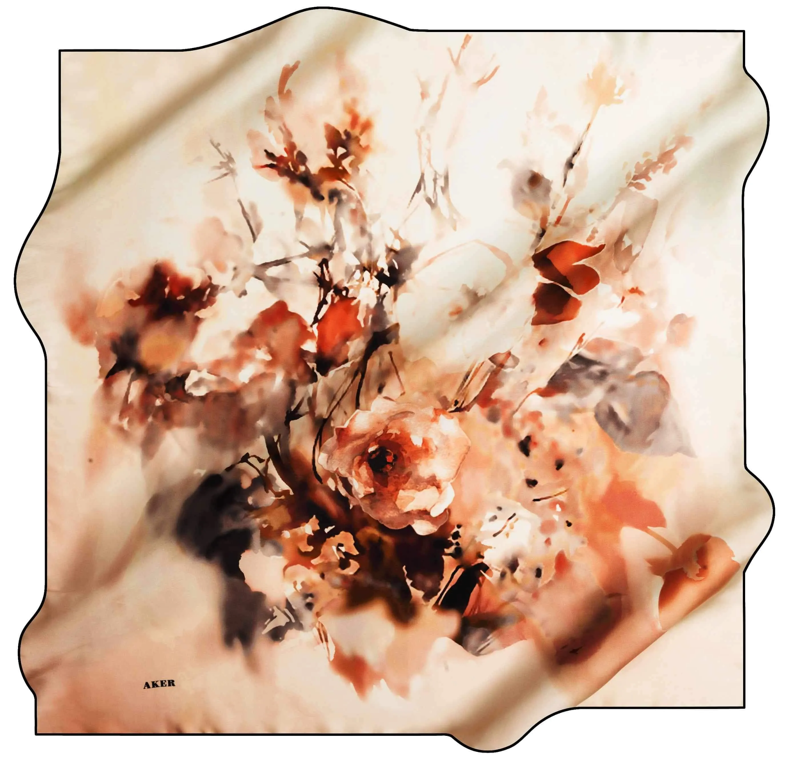 Aker Floral Silk Scarves Peppa No. 11