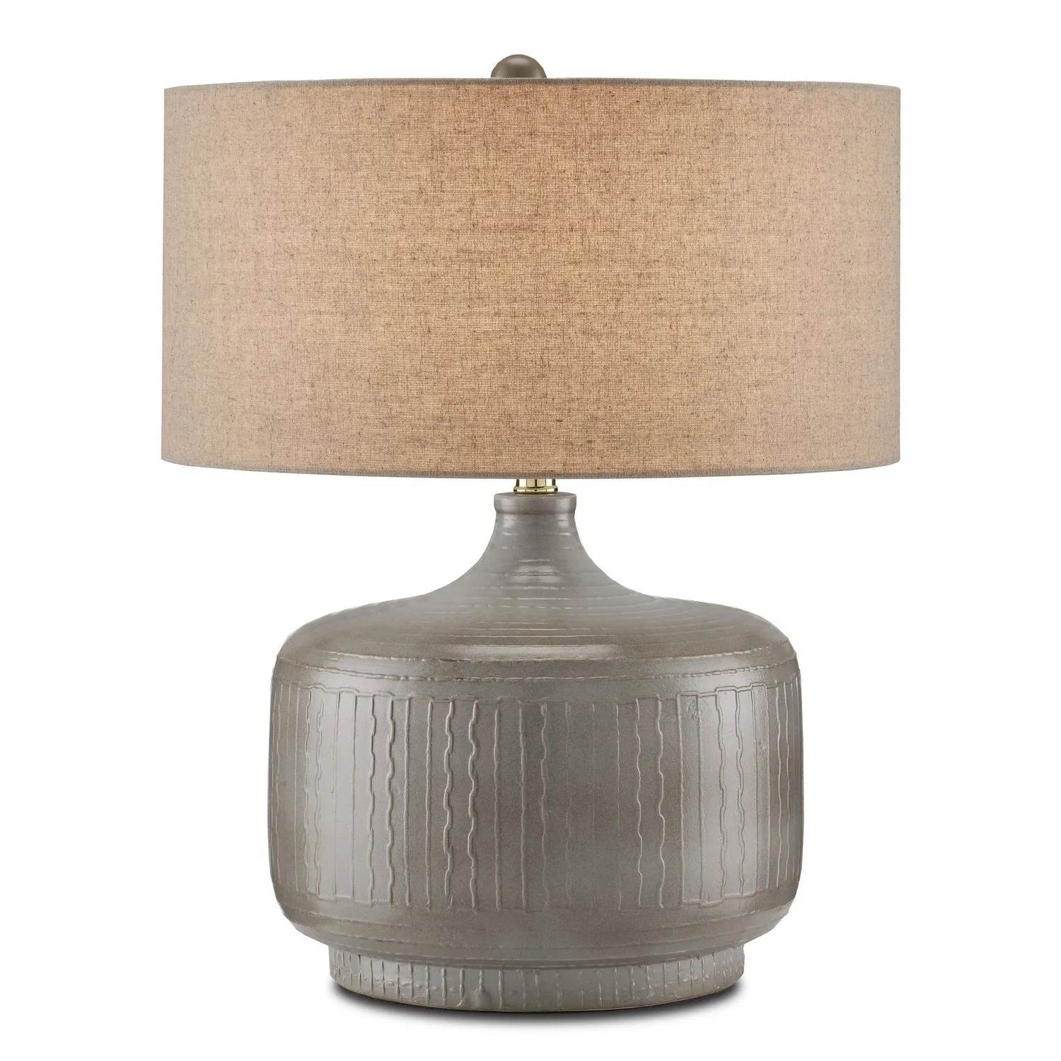 Alameda 1-Light Table Lamp in Gray/Polished Brass