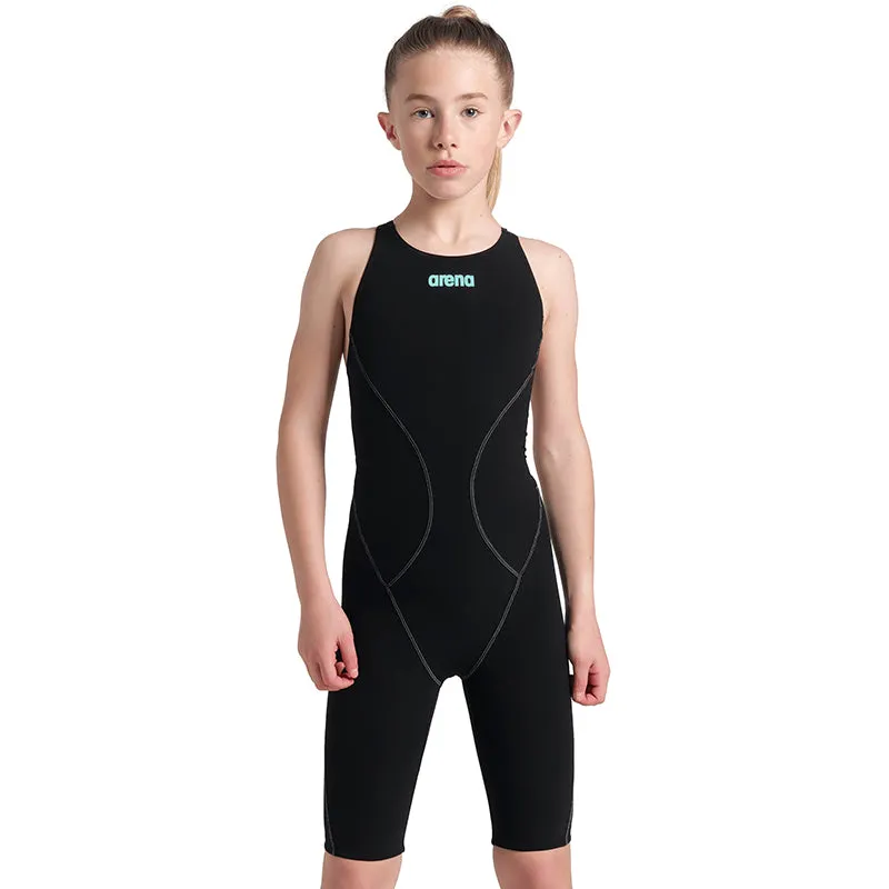 Arena - Girls' Powerskin Impulso Open Back – Black/Teal