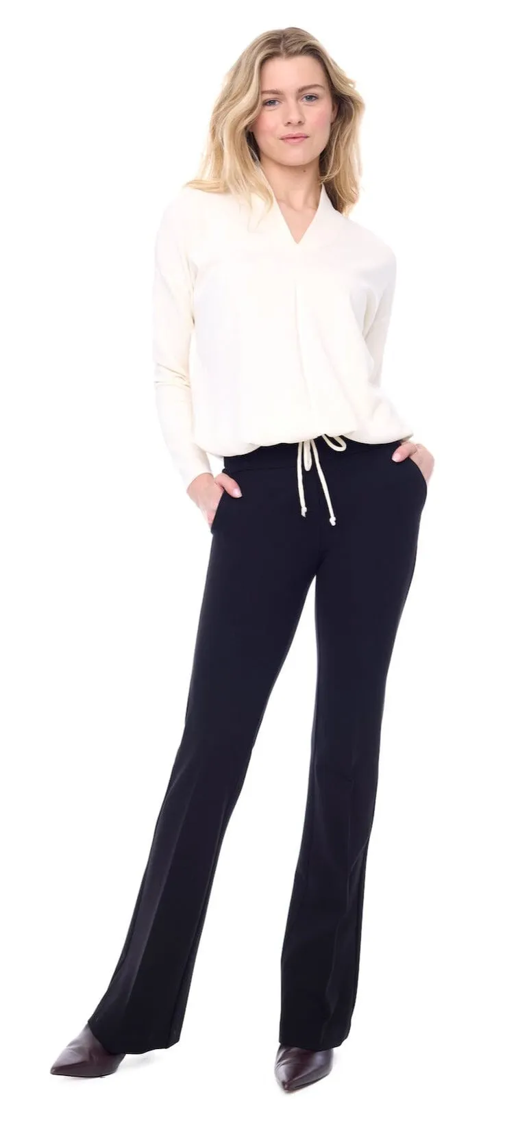 BOOT LEG BLACK PULL ON PONTE PANT