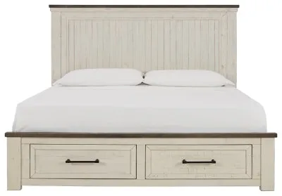 Brewgan California King Panel Storage Bed with Mirrored Dresser, Chest and Nightstand