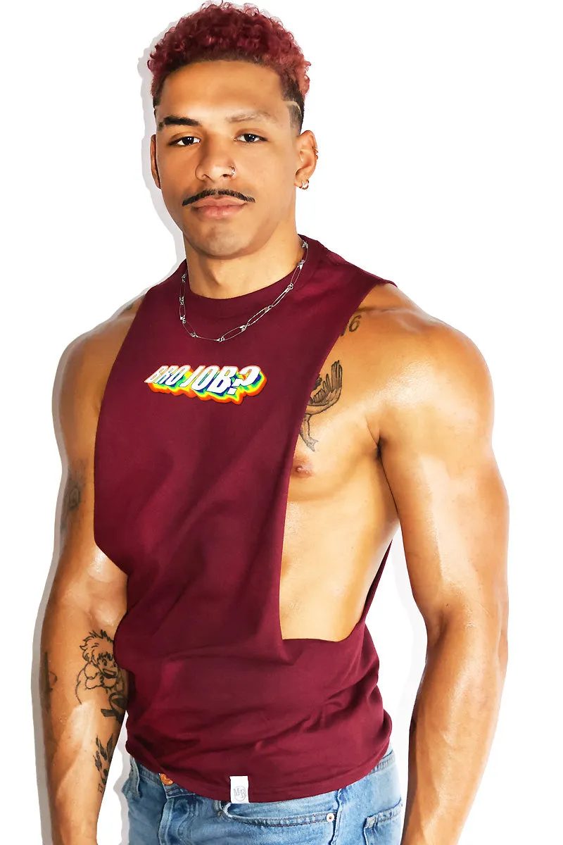 Bro Job Low Arm Shredder Tank-Burgandy