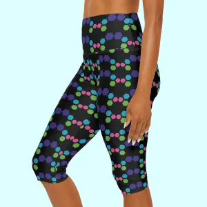 Colored Hexagon Yoga Capri Leggings