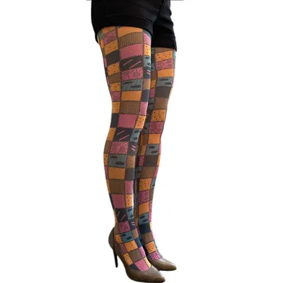 Colorful Patch Tights for Women