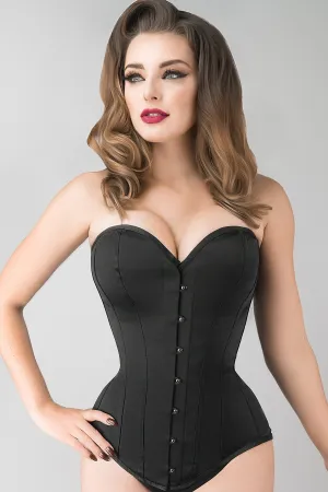 CORSET STORY CSFT066 BLACK SATIN LONGLINE OVERBUST