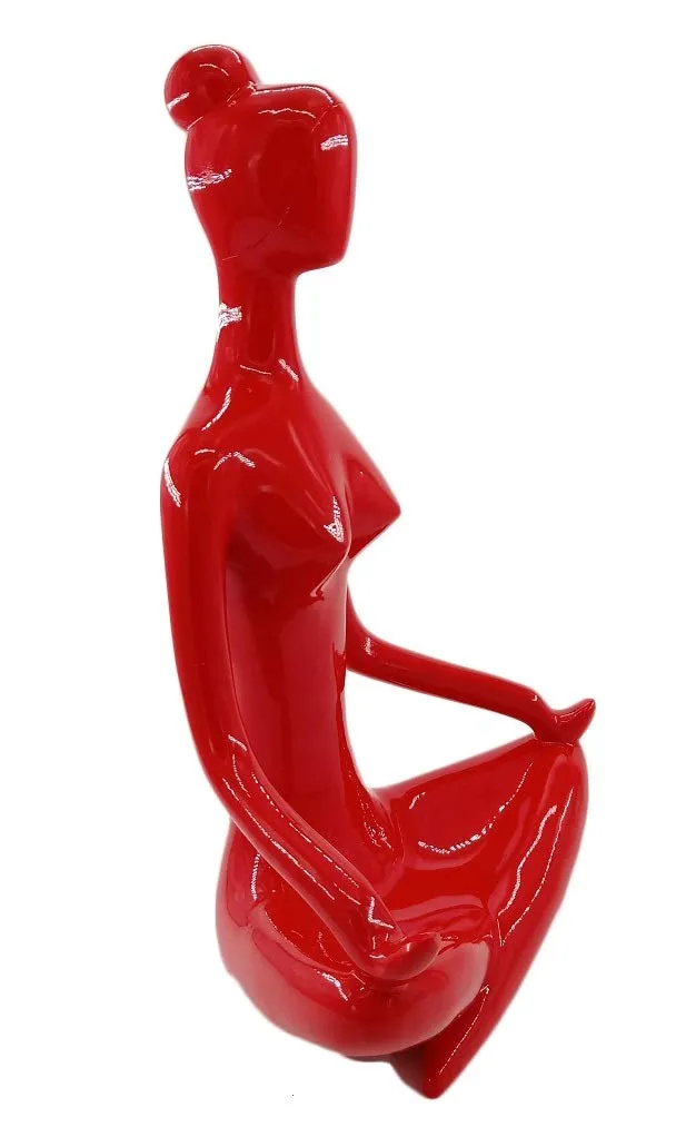 Creative and Abstract Beauty Yoga Figures and Figurines,Yoga Girl/Woman Statues Sculptures Modern Home Desktop Decoration 13.8" inches Tall