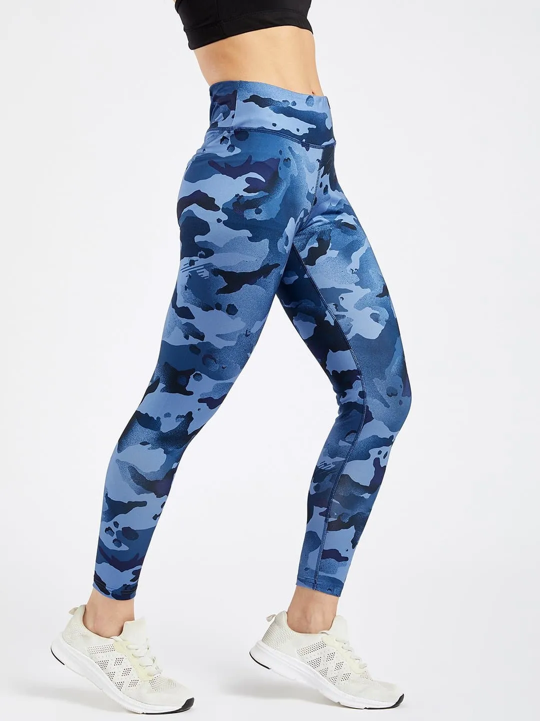 Essential Camo Printed Blue Full Length Leggings #3