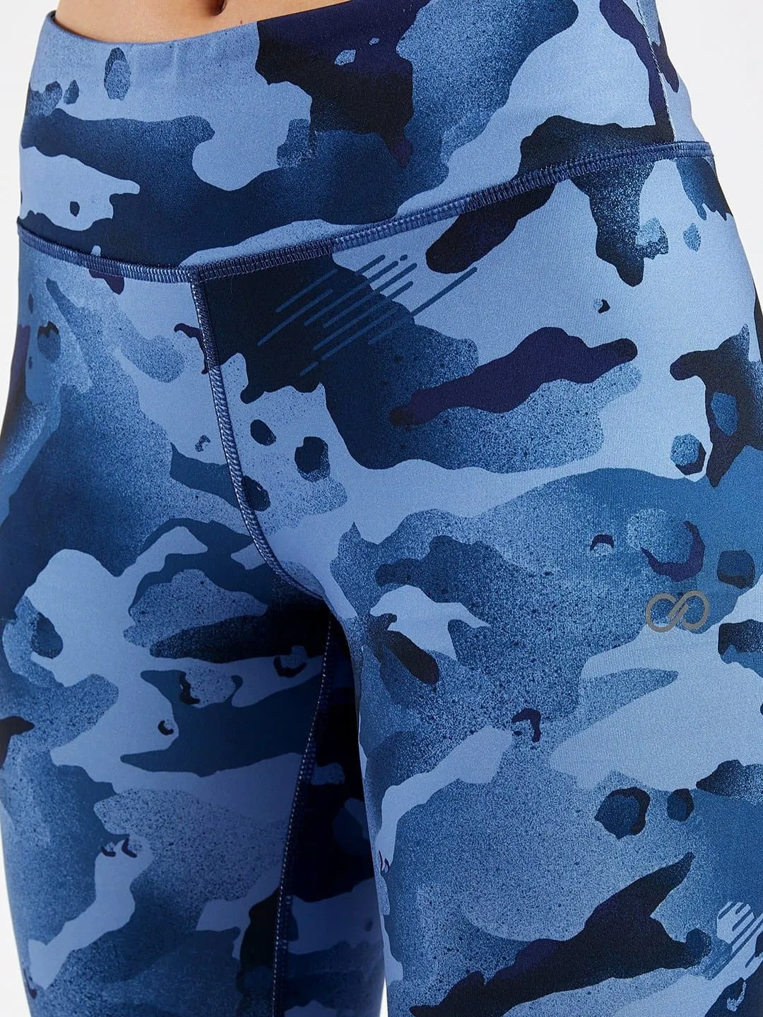 Essential Camo Printed Blue Full Length Leggings #3