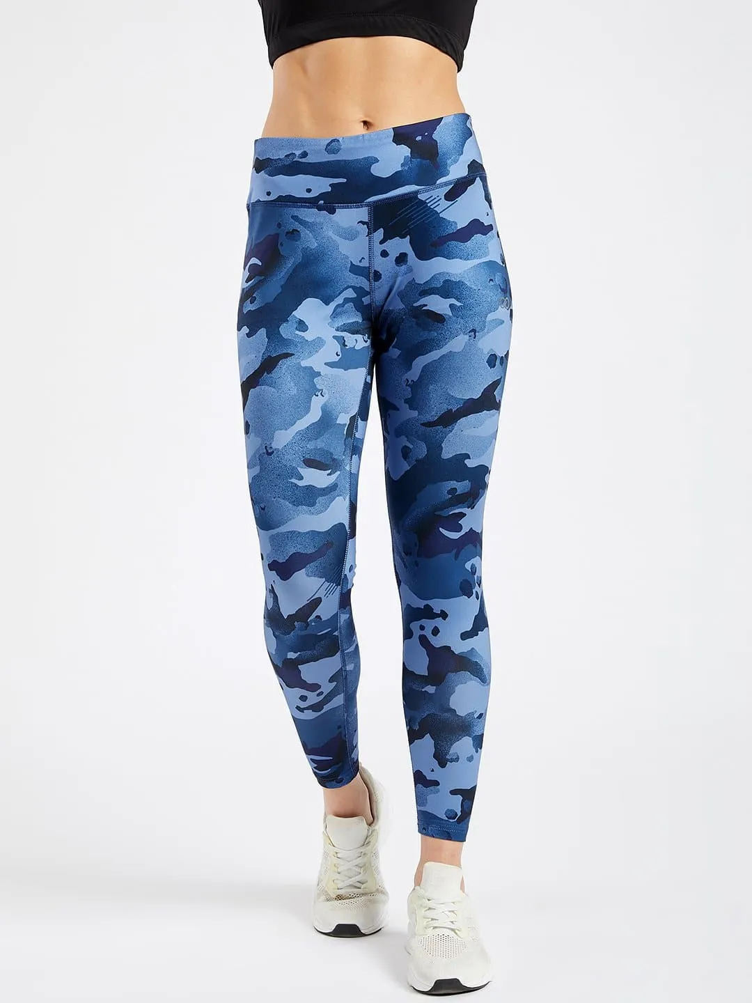 Essential Camo Printed Blue Full Length Leggings #3