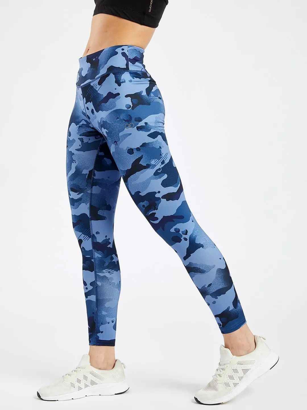 Essential Camo Printed Blue Full Length Leggings #3