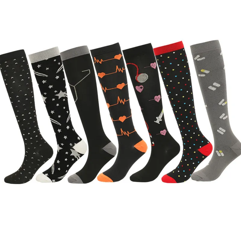 Fashion Calf Length Compression Socks