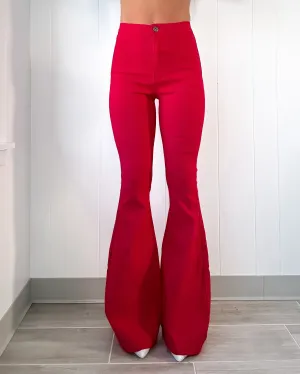 Flare It Out Bell Bottoms - Red