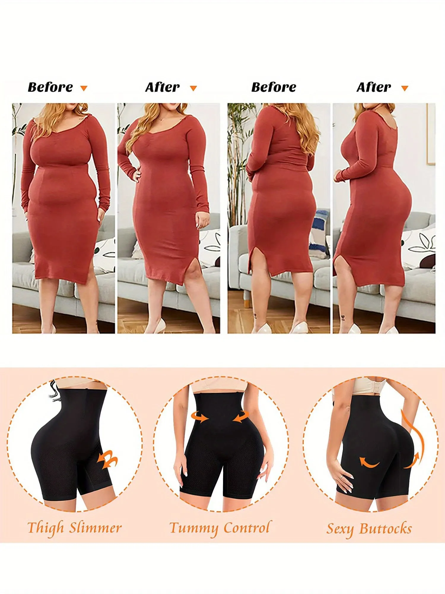 Flattering High Waist Compression Shorts for Womens Shapewear