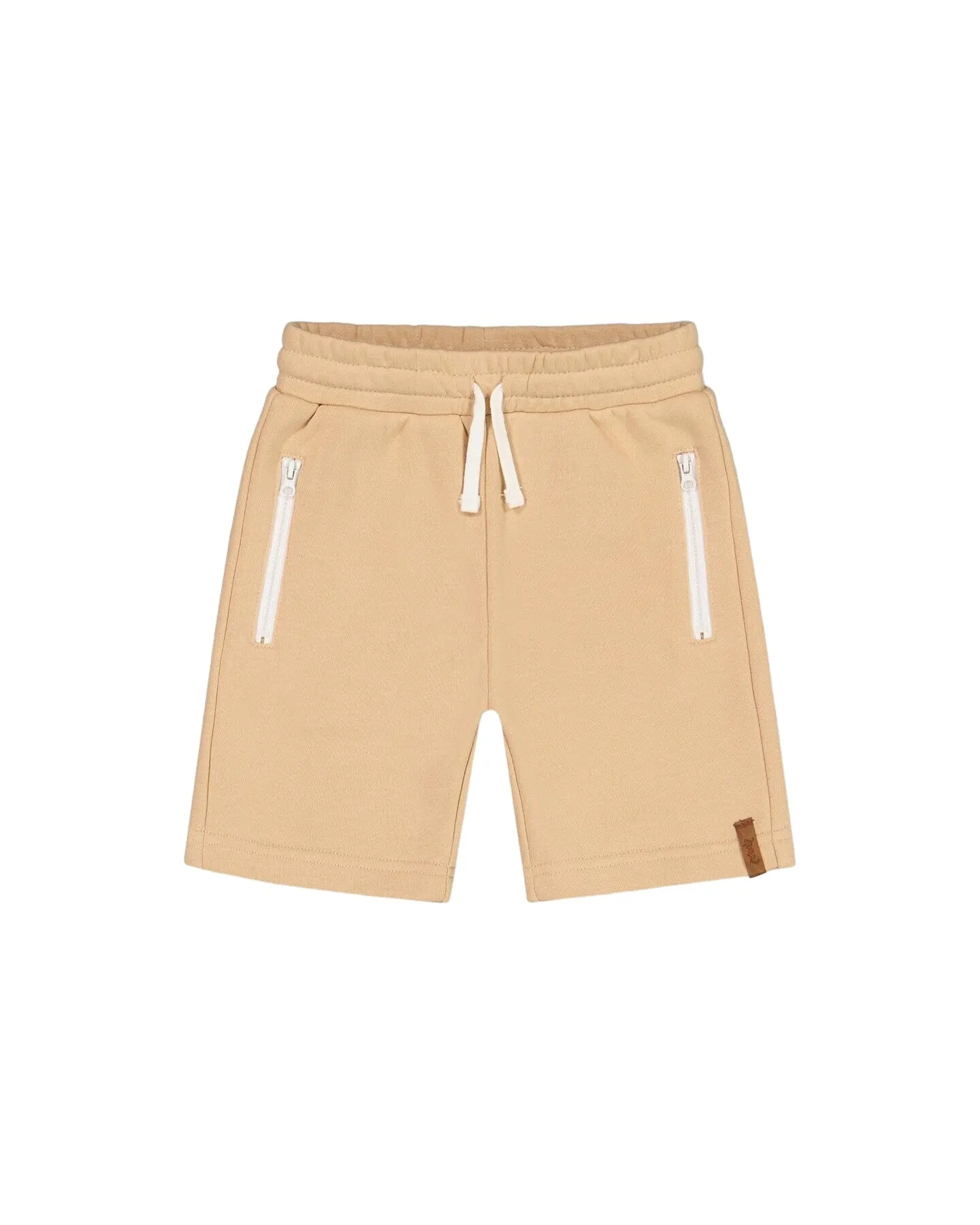 French Terry Short With Zipper Pockets Beige