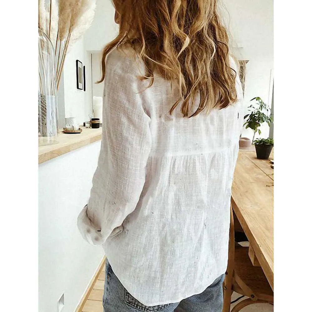 Glow Chic's Casual Loose Linen Shirt