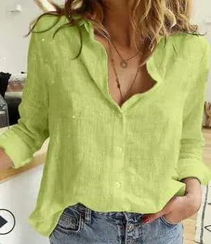 Glow Chic's Casual Loose Linen Shirt