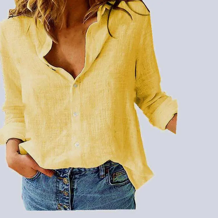 Glow Chic's Casual Loose Linen Shirt