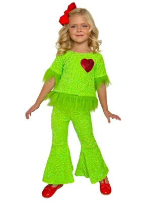 Grinch Inspired Sequin Pants Set