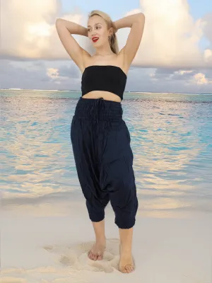 Handmade Casual Boho Rayon Hippie Yoga Alladin Pants One Size Navy