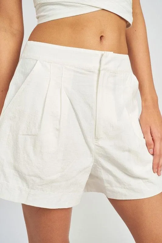 Heather High Waist Tucked Shorts