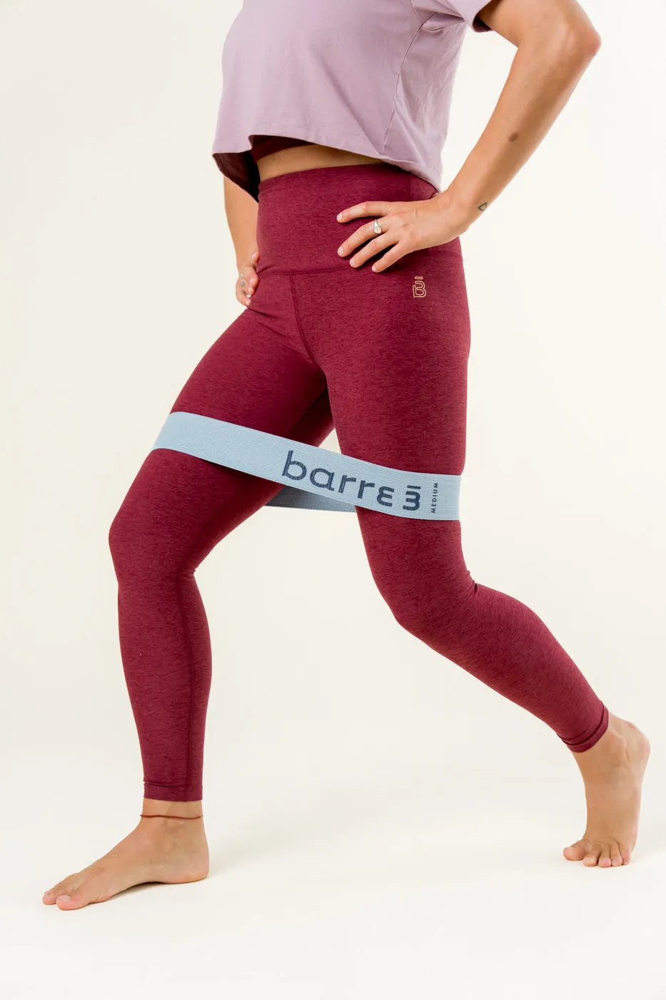 High Waisted Midi Legging - Mulberry Red Heather