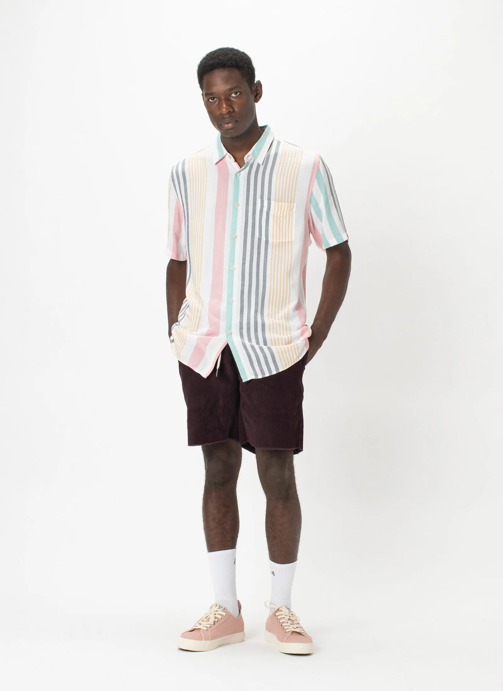 Holiday Short-Sleeve Shirt Candy Stripe