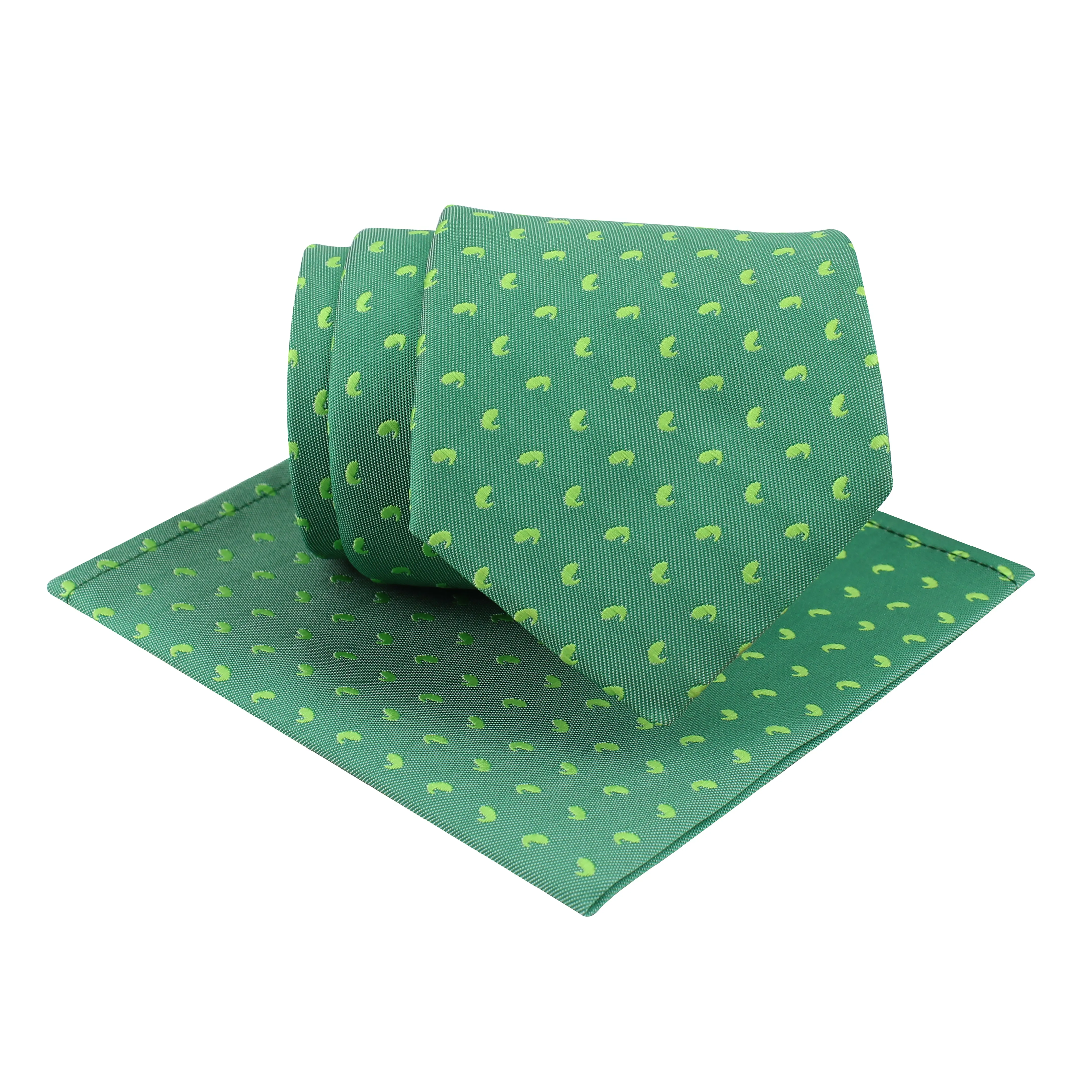 Kovove The Astro Mini Paisley Green Necktie and Pocket Square Gift Box