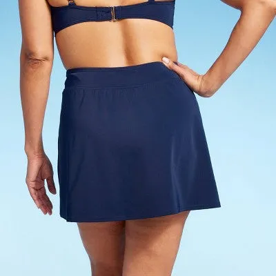 Lands' End Women's UPF 50 Tummy Control Swim Skirt - Navy Blue XS