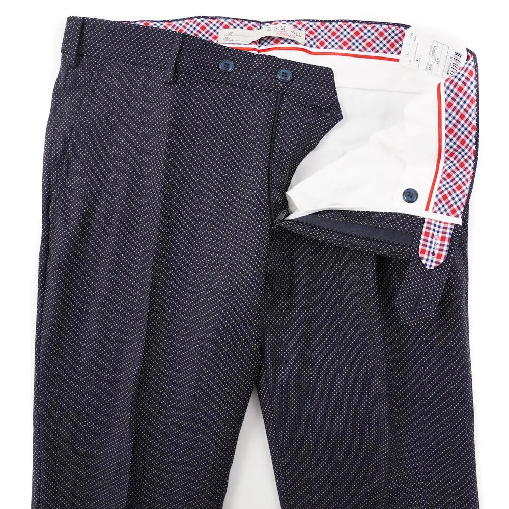 L.B.M. 1911 Navy Patterned Wool Pants