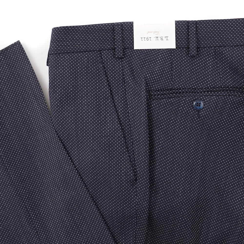 L.B.M. 1911 Navy Patterned Wool Pants