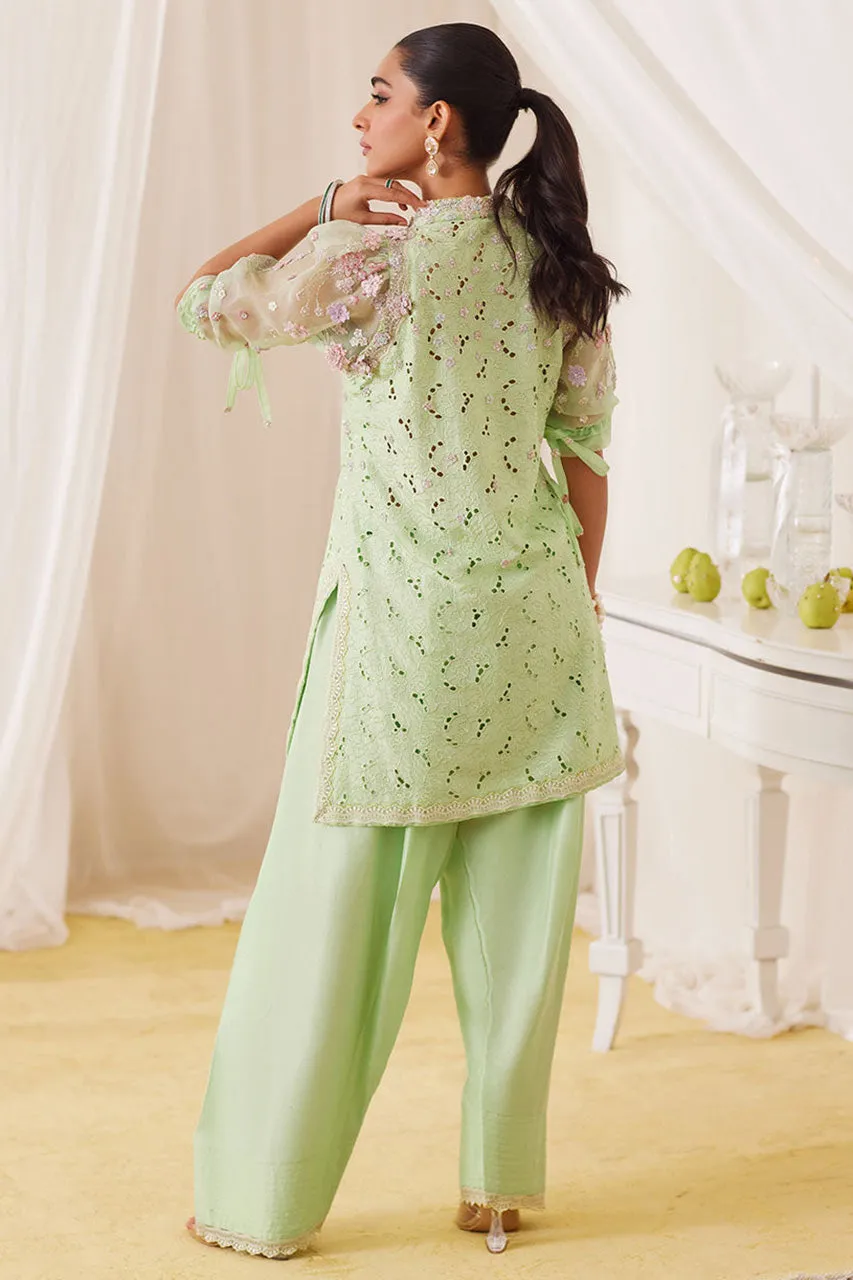 Lea Fall'24 - Nikol Mint Hand Embellished Shirt And Shalwar