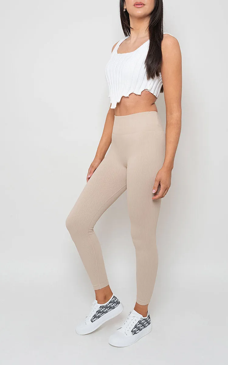 Lightweight High Waisted Rib Curvy Leggings