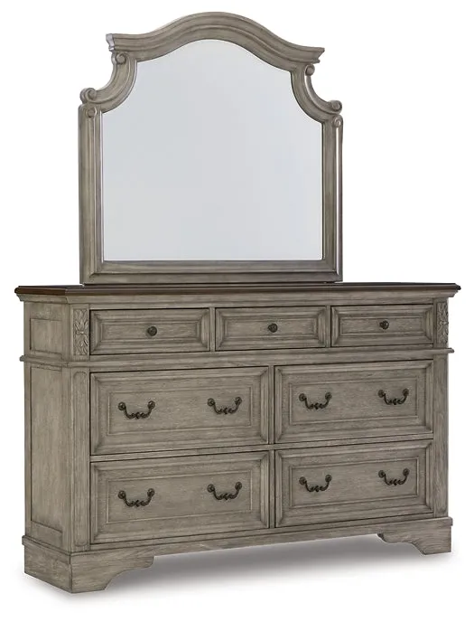 Lodenbay California King Panel Bed with Mirrored Dresser