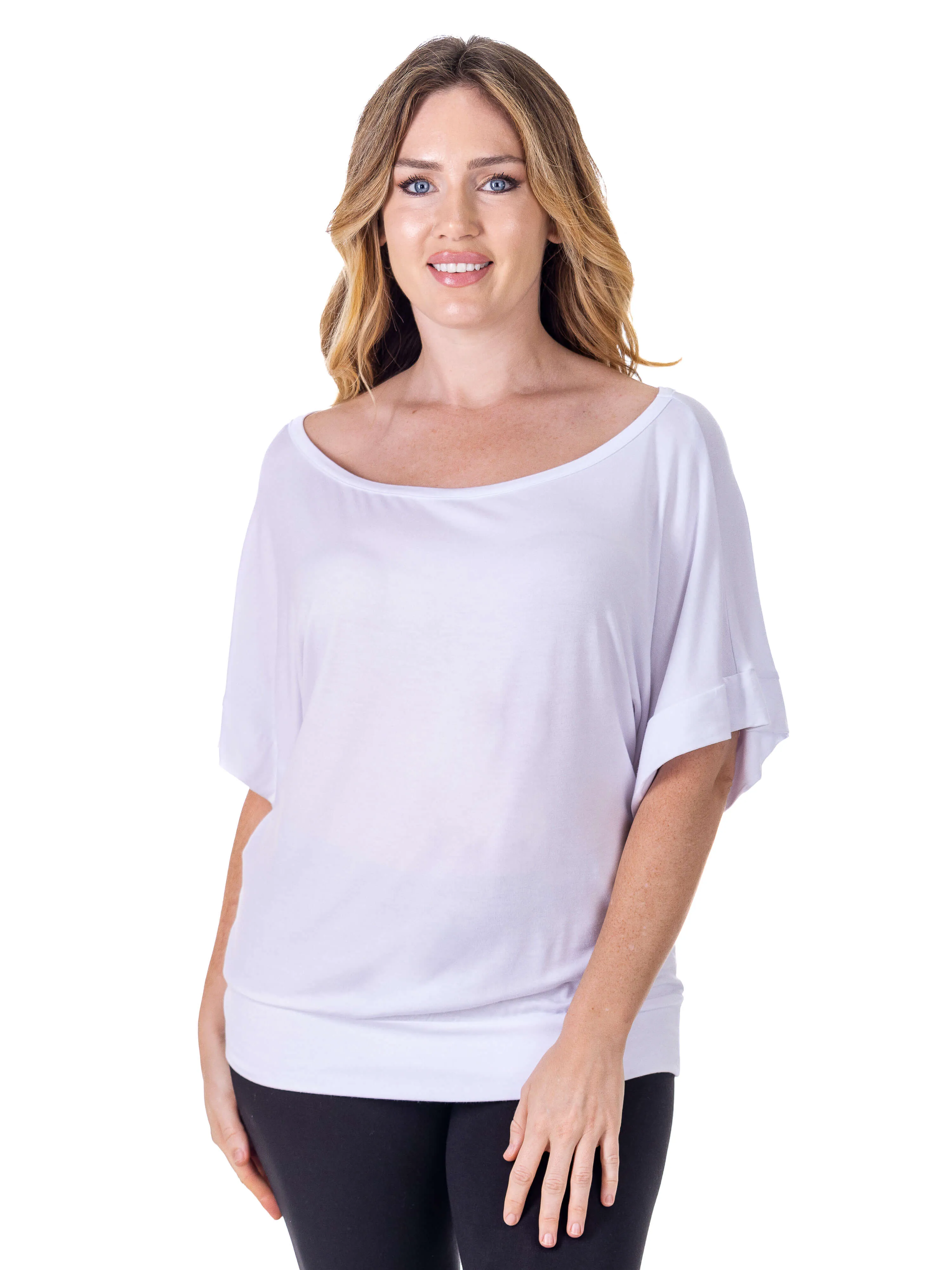 Loose Fit Dolman Top with Wide Sleeves