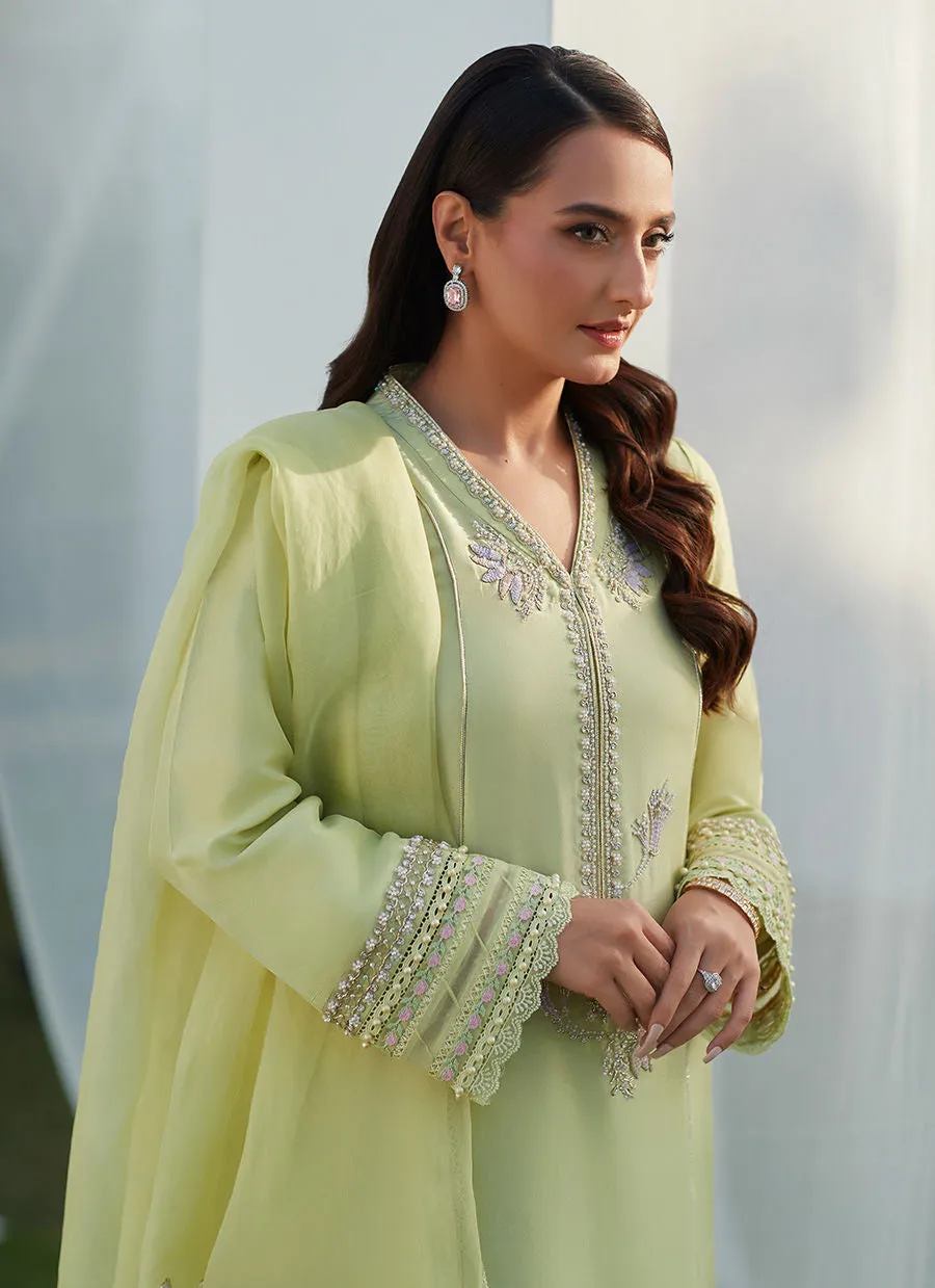 Luxe Pret '23 - Uma Mint Embellished Shirt And Dupatta