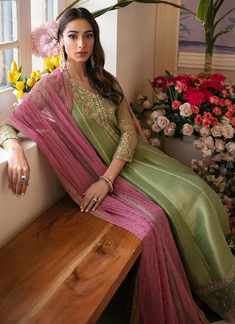 Mayna Festive Luxe Pret 23 - Anisa Apple Green Kalidaar And Dupatta