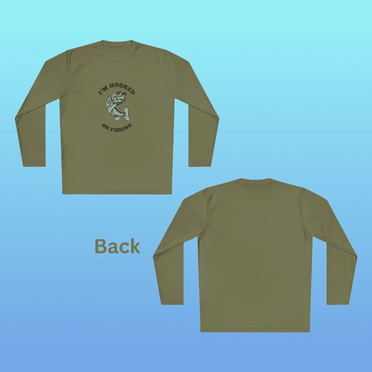 Men's Hooked On Fishing Long Sleeve Moisture-Wicking Tee