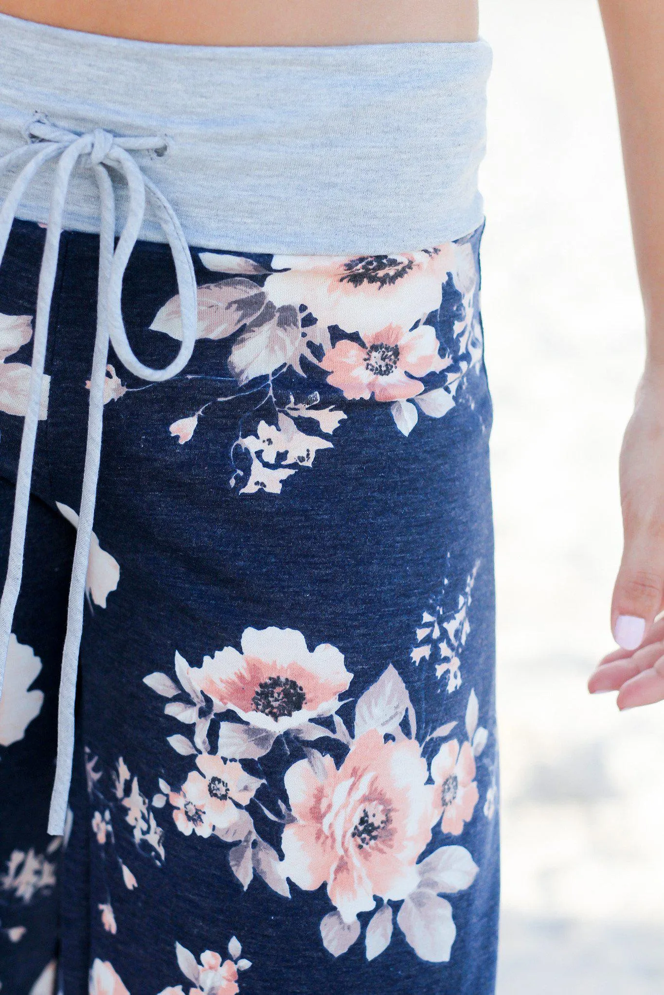 Navy Floral Pants