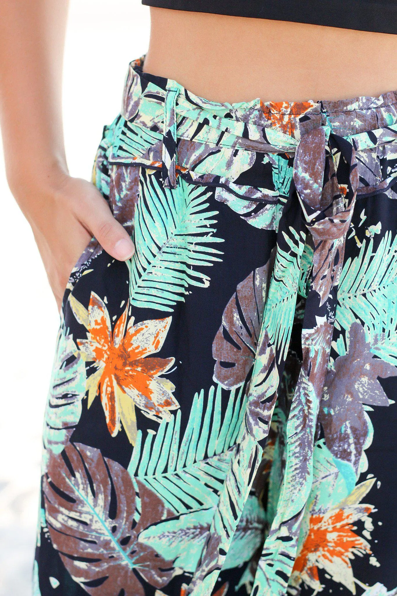 Navy Tropical Pants