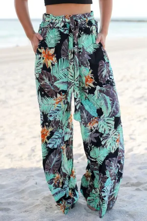 Navy Tropical Pants