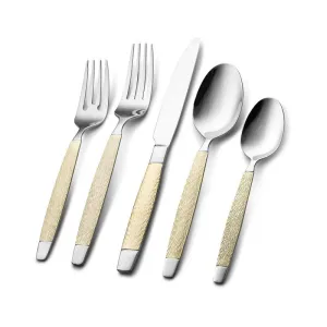 Nehdar Nicobar 18/10 Premium & Modern Stainless Steel Flatware Set 20 Piece (5 Styles)