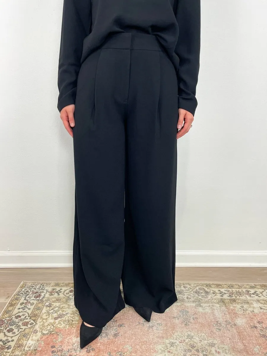 Neve Trouser in Black Crepe