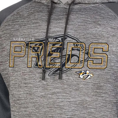 New - NHL Nashville Predators Men's Gray Performance Hooded Sweatshirt - S