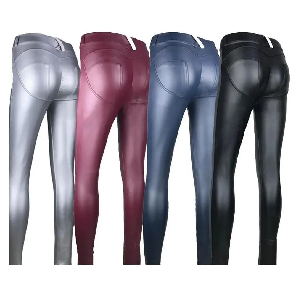 New Winter Legging Faux Pu Leather Thick Push Up High Waist Pants